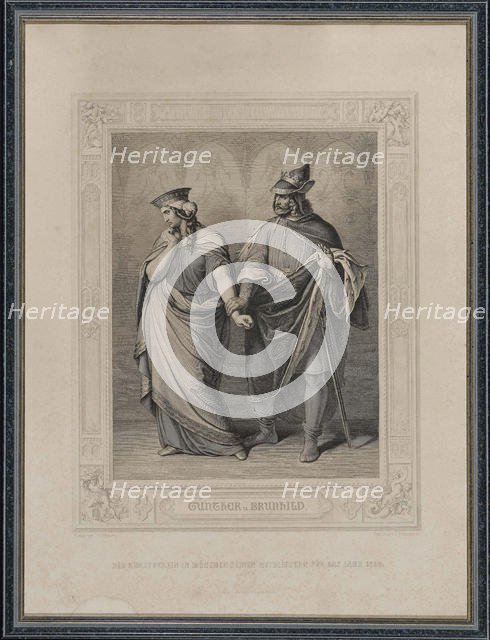 The Nibelungenlied. Gunther and Brunhild, 1860. Creator: Gonzenbach, Carl Arnold (1806-1885).