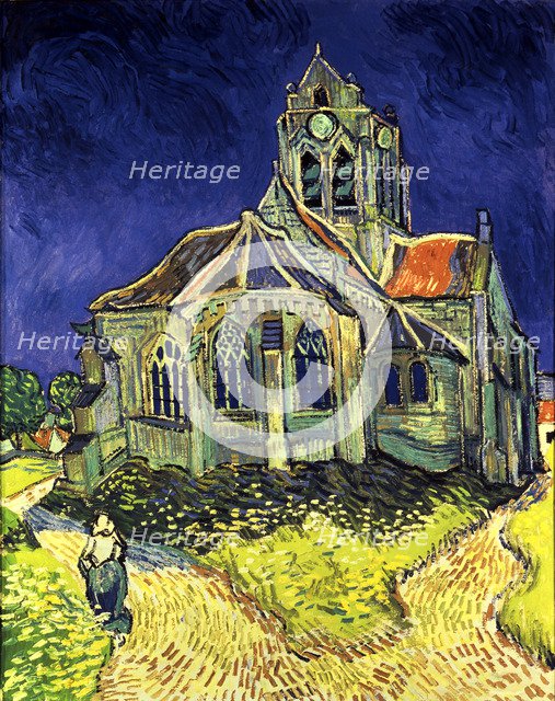  'The Church of Auvers - sur - Oise', 1890, by Vincent Van Gogh.