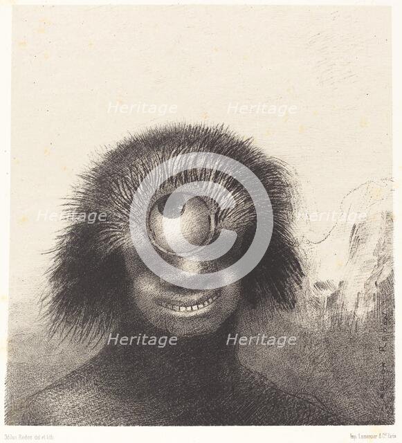 Le Polype difforme flottait sur les rivages, sorte de cyclope souriant et hideux..., 1883. Creator: Odilon Redon.