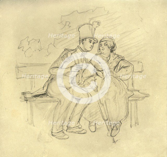 'Der Antrag', mid-late 19th century, (c1924).  Creator: Carl Spitzweg.