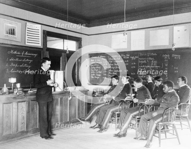 Class in making cream at Hampton Institute, Hampton, Virginia, 1899 and 1900. Creator: Frances Benjamin Johnston.