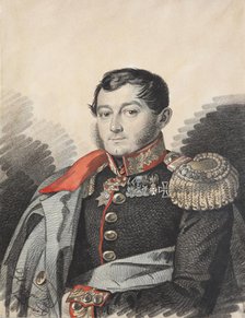 Portrait of Pyotr Nikolaevich Yermolov (1787-1844), 1820s. Creator: Hampeln, Carl, von (1794-after 1880).