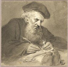 Bearded Scholar Writing, n.d. Creator: Edward Bird.