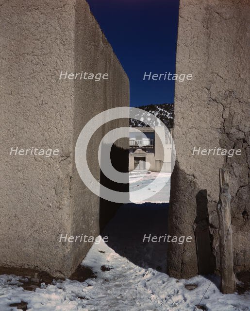 A Spanish-American village in the foothills of the Sangre..., Trampas, Taos County, New Mexico, 1943 Creator: John Collier.