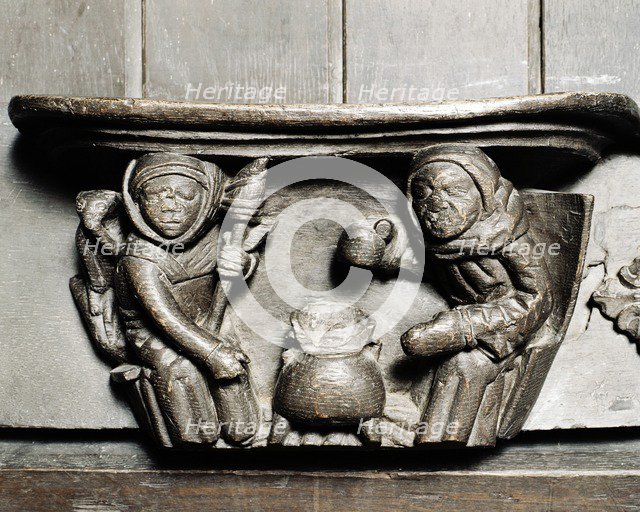 Misericord, Church of St Mary, Ripple, Worcestershire, c2006. Artist: James O Davies.
