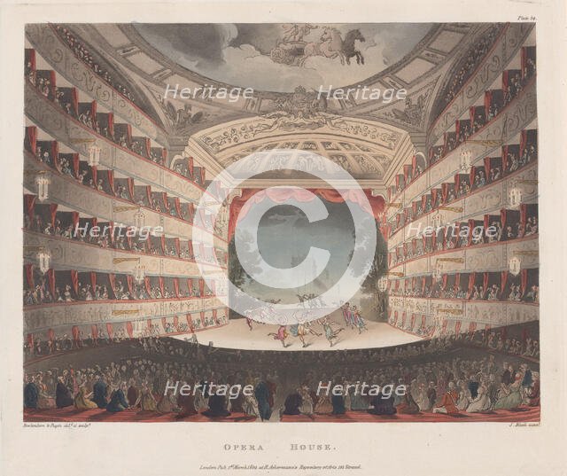 Opera House, March 1, 1809., March 1, 1809. Creator: Joseph Constantine Stadler.