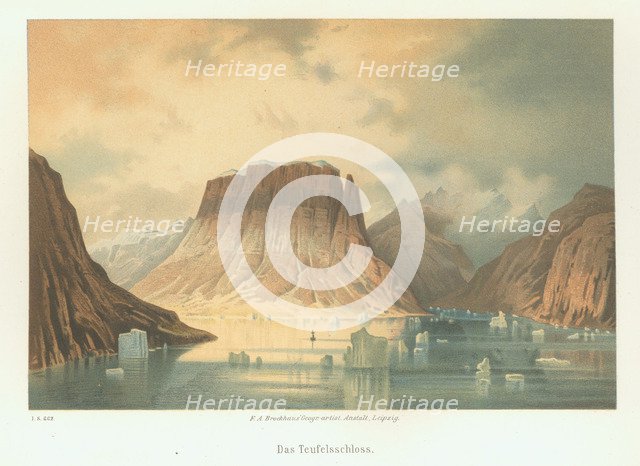The Teufelsschloss in Kejser Franz Joseph Fjord. The second German northpolar expedition to the Arct Artist: Anonymous  