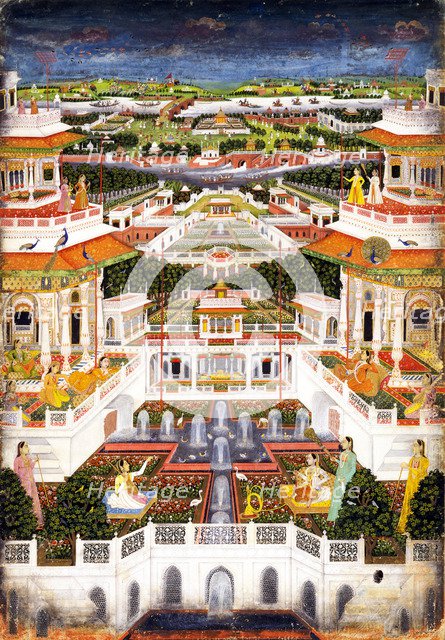 A Palace Complex with Harem Gardens, ca 1764-1765. Artist: Indian Art  