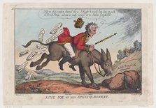 King Joe on his Spanish Donkey, August 27, 1808., August 27, 1808. Creator: Thomas Rowlandson.