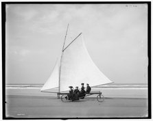 Sailing on the beach, Ormond, Florida, between 1890 and 1910. Creator: Unknown.