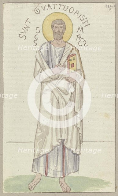 The Four Evangelists at the Atrium of the Main Entrance of St. Mark's Basilica...Mark, 1818-1843. Creator: Johann Anton Ramboux.