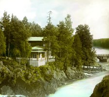 Dacha near Kivach waterfall, Suna River, 1915. Creator: Sergey Mikhaylovich Prokudin-Gorsky.
