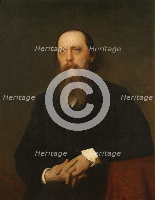 Portrait of the author Mikhail Saltykov-Shchedrin (1826-1889), 1879. Artist: Kramskoi, Ivan Nikolayevich (1837-1887)