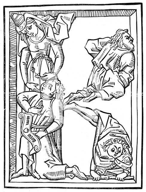 Letter K, alphabet of initial letters, 1462 (1844). Artist: Unknown