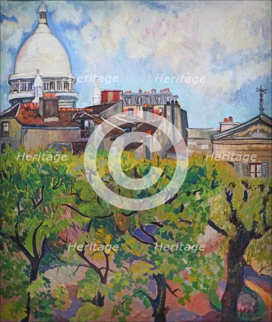 Le Sacré Coeur vu du jardin de la rue Cortot, 1916. Creator: Valadon, Suzanne (1865-1938).