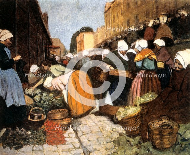 'Market in Brest', 1899. Artist: Fernand Piet