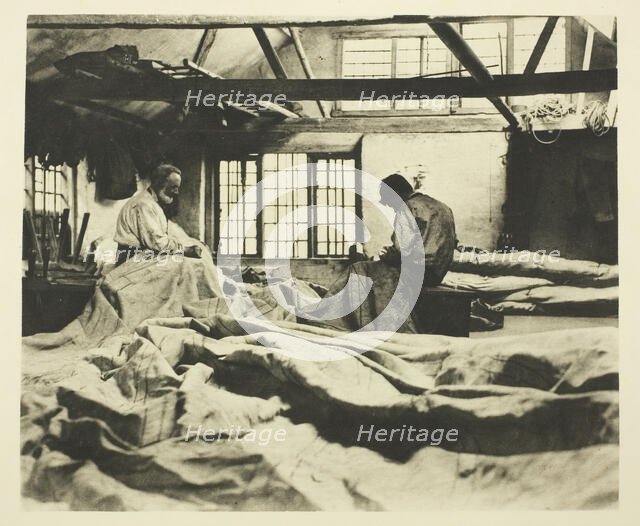 In a Sail-Loft, 1887. Creator: Peter Henry Emerson.