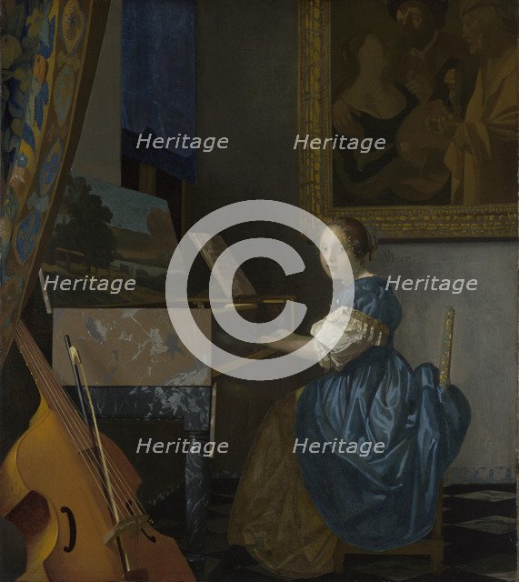 A Young Woman seated at a Virginal, c. 1670. Artist: Vermeer, Jan (Johannes) (1632-1675)