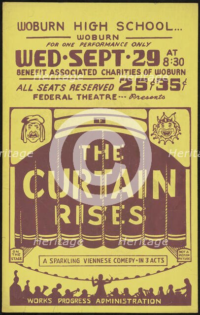 The Curtain Rises, Woburn, MA, [193-]. Creator: Unknown.