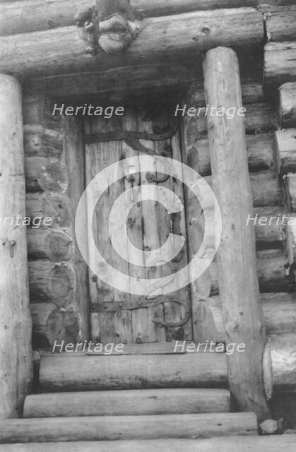 Door of the Log Cabin Club, between c1900 and 1916. Creator: Unknown.