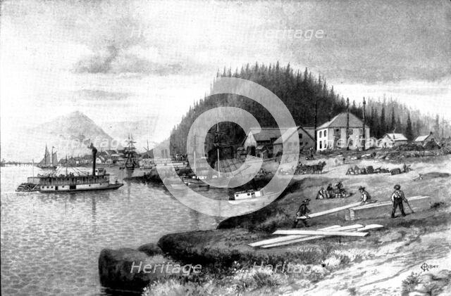 On the Way to Klondike: Fort Wrangel, at the mouth of the Stikine River, 1898. Creator: Unknown.