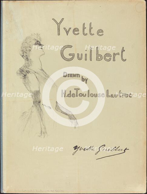 Cover, Yvette Guilbert, 1898. Creator: Henri de Toulouse-Lautrec.