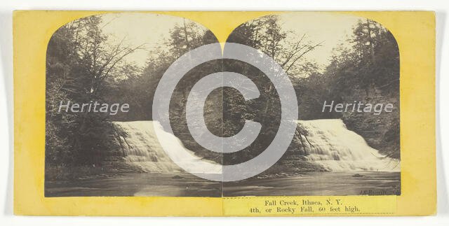 Fall Creek, Ithaca, N.Y. 4th, or Rocky Fall, 60 feet high, 1860/65. Creator: J. C. Burritt.
