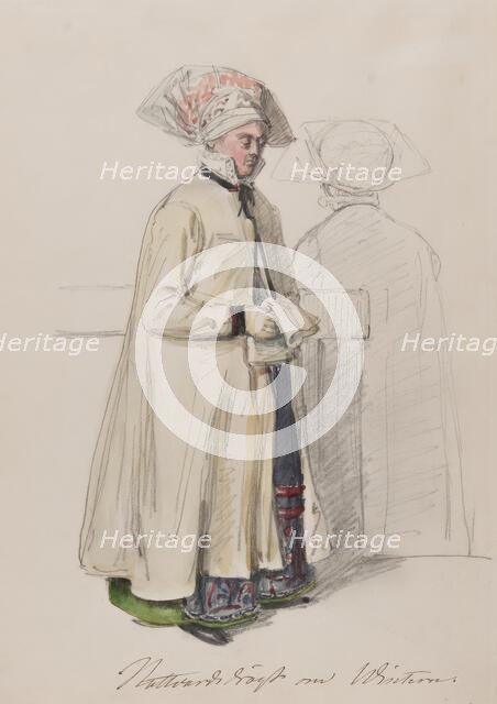 Apparel - Communion dress in winter. (c1860s). Creator: Vilhelm Wallander.