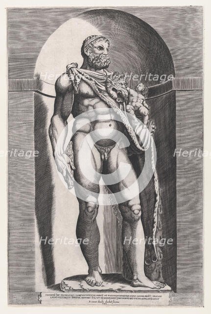 Speculum Romanae Magnificentiae: Emperor Commodus as Hercules, 1582., 1582. Creator: Attributed to Jacob(us) Bos.