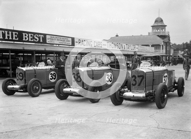 Talbot 105s of John Cobb and Tim Rose-Richards at the BRDC 500 Mile Race, Brooklands, 1931. Artist: Bill Brunell.