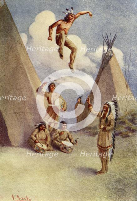 "He jumped so high that every bone in his body was shaken", 1914. Creator: Unknown.