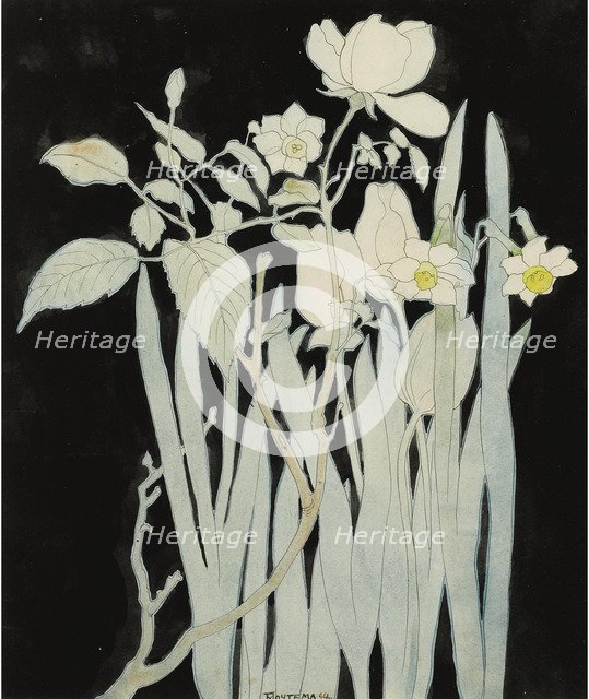 Daffodils And Roses.