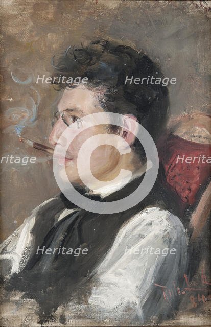 Carl Johansson (1863-1944), artist, painter, married to Märta Berglund, 1884. Creator: Karl Robert Lundberg.