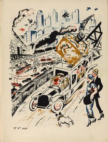 Illustration for the story "Jimmy Joy Visits the Pioneers", 1924. Creator: Kustodiev, Boris Michaylovich (1878-1927).