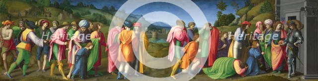 Joseph pardons his Brothers, ca 1515. Creator: Bacchiacca, Francesco (1494-1557).