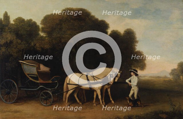 Phaeton with a Pair of Cream Ponies and a Stable-Lad, 1780 and 1784. Creator: George Stubbs.