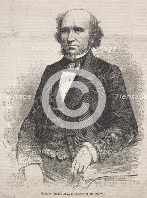 Nahum Capen, Esq., Postmaster of Boston, 1859. Creator: Winslow Homer (American, 1836-1910).