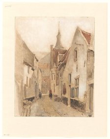 View from the Ridderstraat in the Kerksteeg, Hattem, 1861. Creator: Johannes Bosboom.