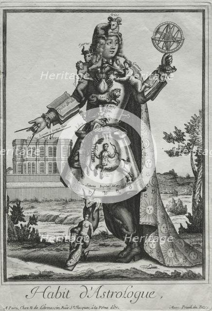 Fanciful Costumes: Costume of the Astrologer, c. 1690. Creator: Nicolas de Larmessin II (French, 1638-1694).