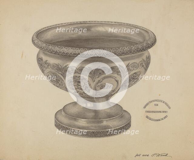 Silver Christening Bowl, c. 1937. Creator: Paul Ward.