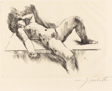 Liegender Weiblicher Akt III (Reclining Female Nude III ), 1913. Creator: Lovis Corinth.