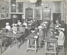 Typewriting class for women, Blackheath Road Evening Institute, London, 1914.  Artist: Unknown.