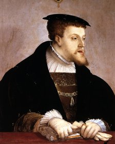 Carlos I (1500-1585), King of Spain. and Emperor of Germany, portrait by Christoph Amberger circa…