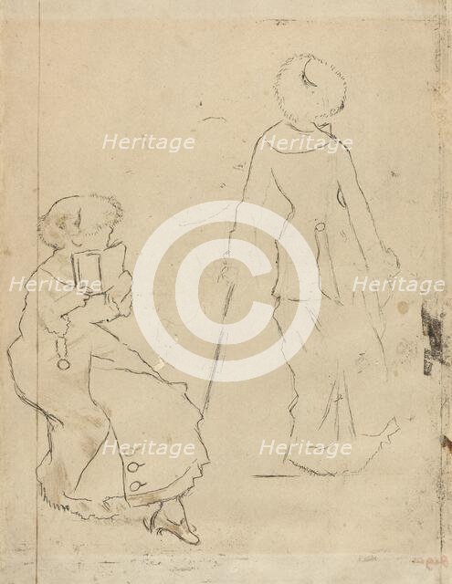 Study for "Mary Cassatt at the Louvre" [verso], c. 1879. Creator: Edgar Degas.