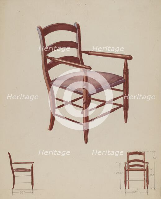 Slat-back Chair, c. 1936. Creator: George Kirschner.