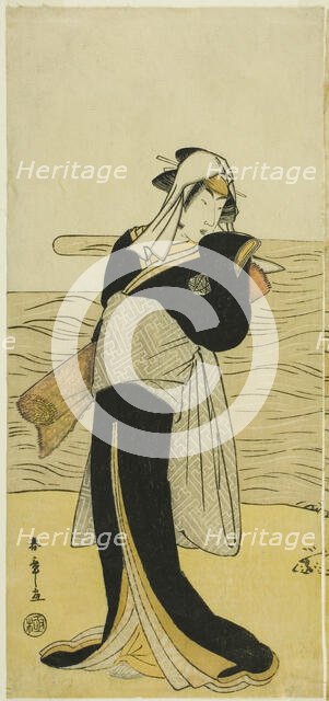 The Actor Nakamura Riko I as Hanako, the Daughter of Koshiba Kamon, Disguised as a Yota..., c. 1783. Creator: Shunsho.