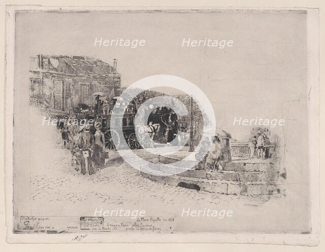 Place Pigalle in 1878, 1878-98. Creator: Felix Hilaire Buhot.