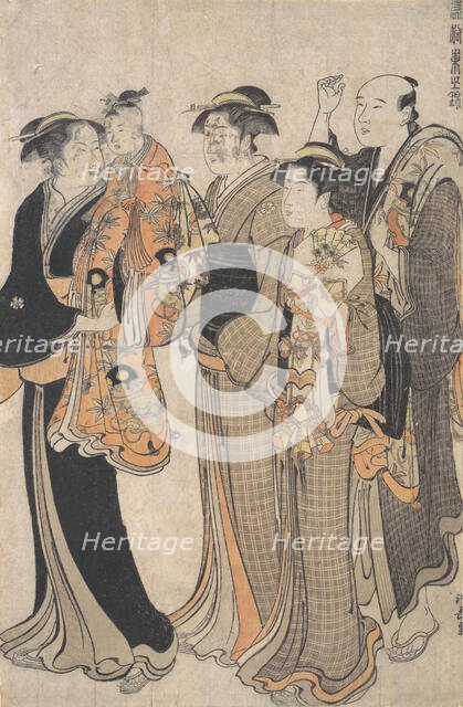 Mother Carrying Her Baby Girl to the Miya Mairi, ca. 1784. Creator: Torii Kiyonaga.