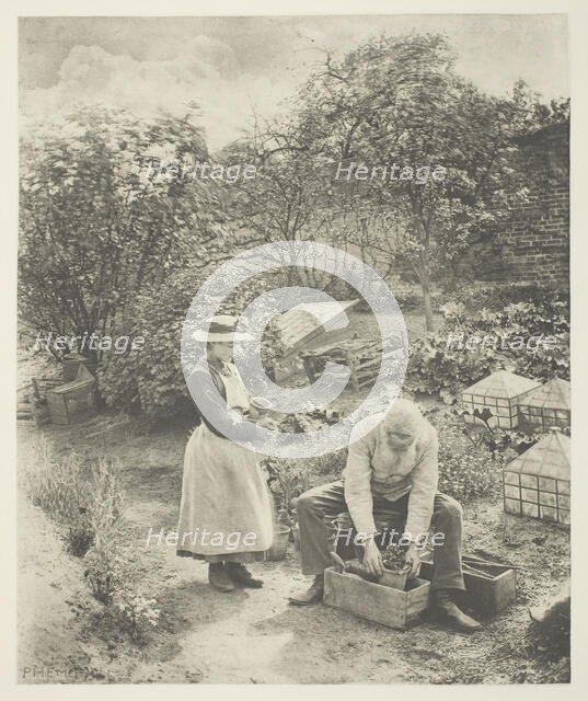 A Garden End (Suffolk), c. 1883/87, printed 1888. Creator: Peter Henry Emerson.