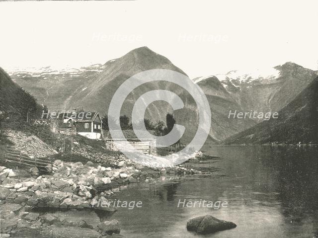 View on the Fjaerlandsfjorden, Sogn, Norway, 1895.  Creator: Knud Knudsen.
